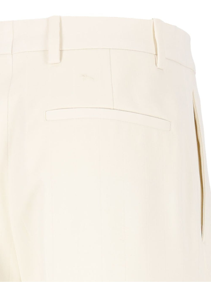 Burberry Pinstriped Wool Tailored Trousers - Bianco | 444e86e8db9378fedaf2ca2e22782b5948c64c22