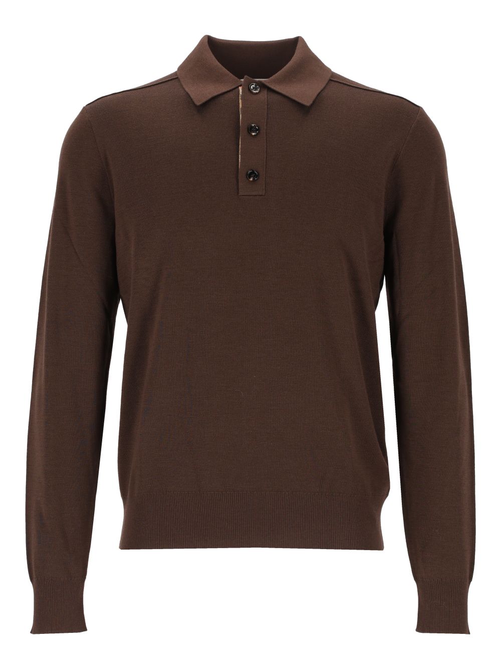 Burberry Long-Sleeved Wool Polo Shirt Knitwear - Marrone | da9d38602b96eb8af8c0eb5bebb027034f375416