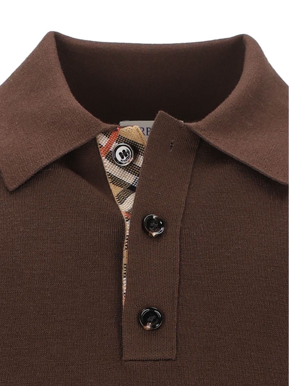 Burberry Long-Sleeved Wool Polo Shirt Knitwear - Marrone | bddfa1d12c242304032c570741bf8875ee112e53