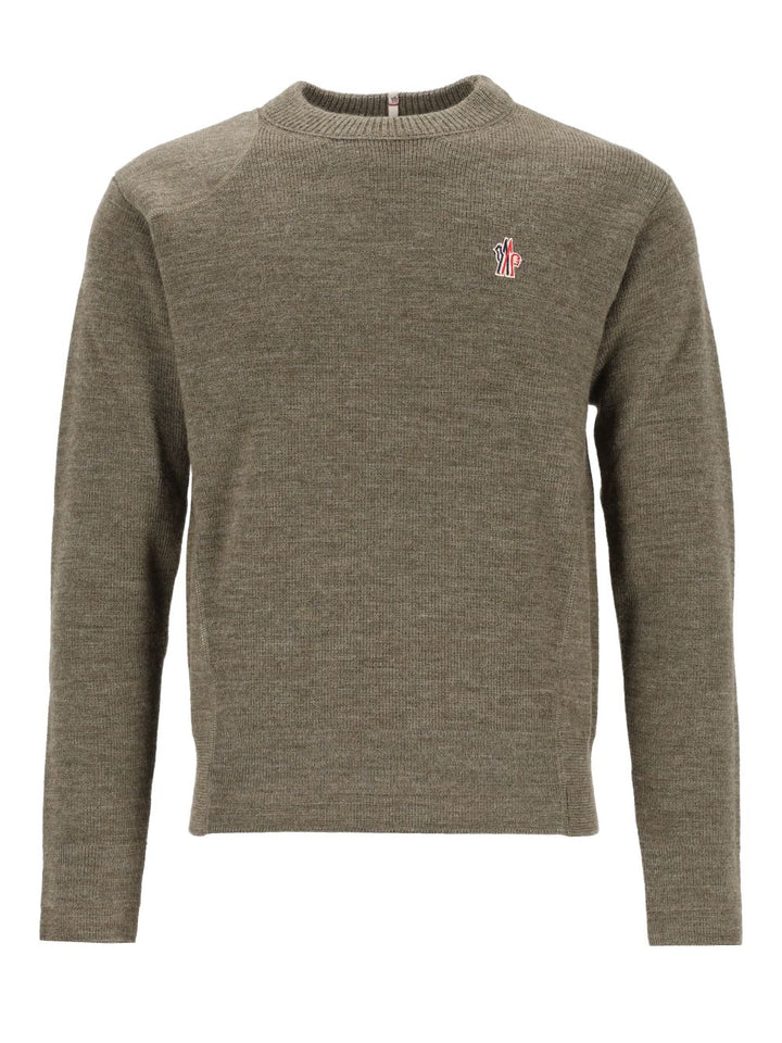 Moncler Grenoble Crew Neck Knitwear Grey