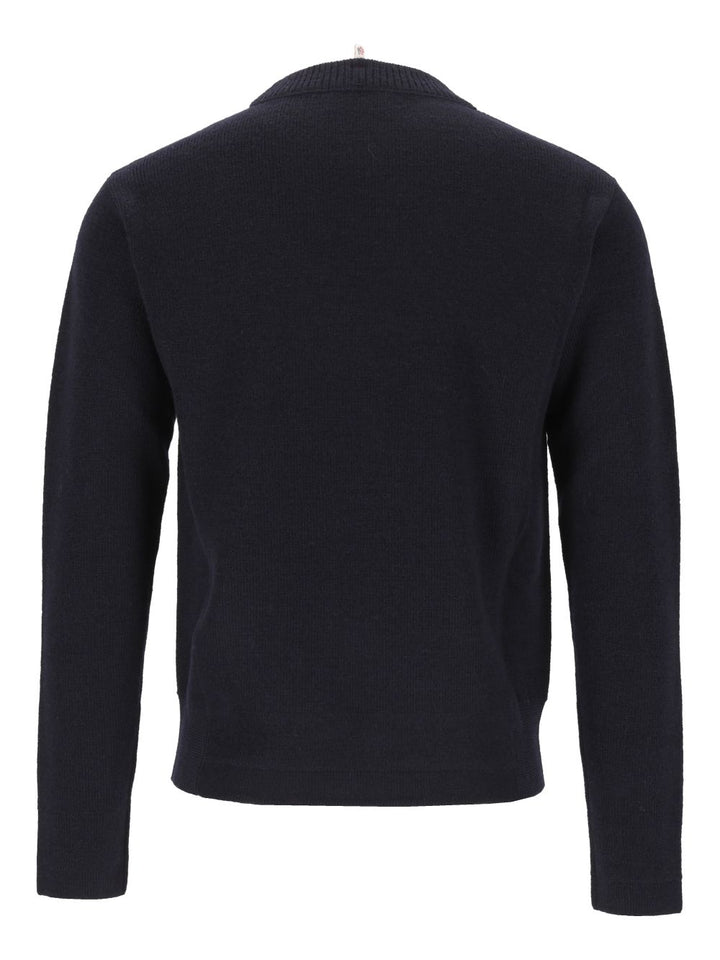 Moncler Grenoble Wool Sweater With Logo Knitwear - Blu | 22f084fa6e12b770c2fa7c064a95f6ff3f6cb05f