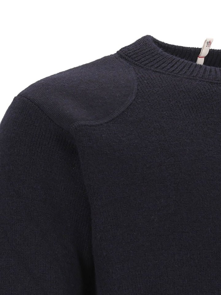 Moncler Grenoble Wool Sweater With Logo Knitwear - Blu | facd8b40c96a589ad5638f2b438bc2f8c8cd9547