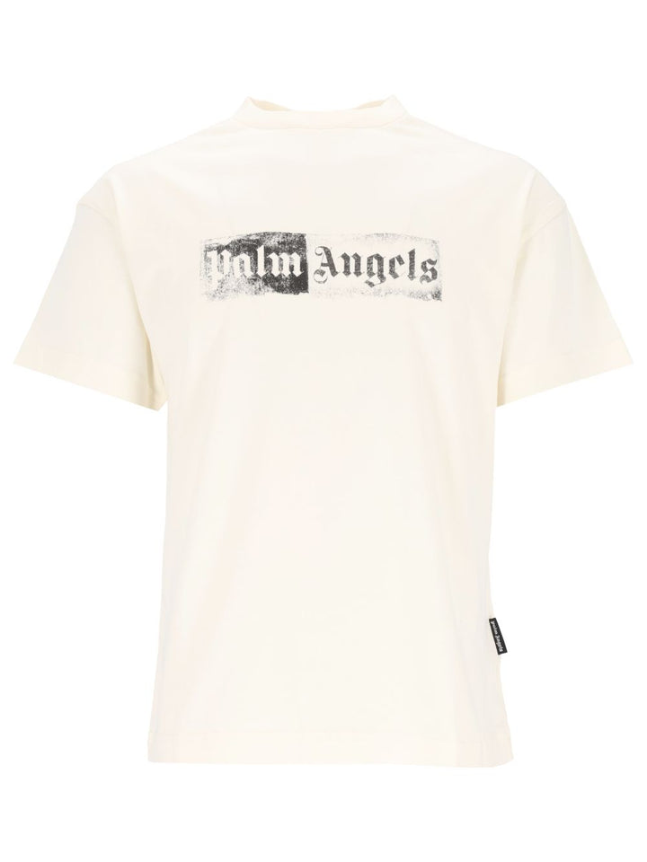 Palm Angels Con Logo Estampado Camiseta Blanco