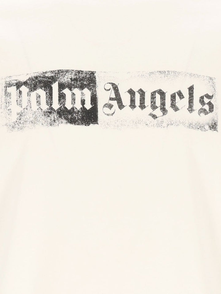 Palm Angels Con Logo Estampado Camiseta Blanco