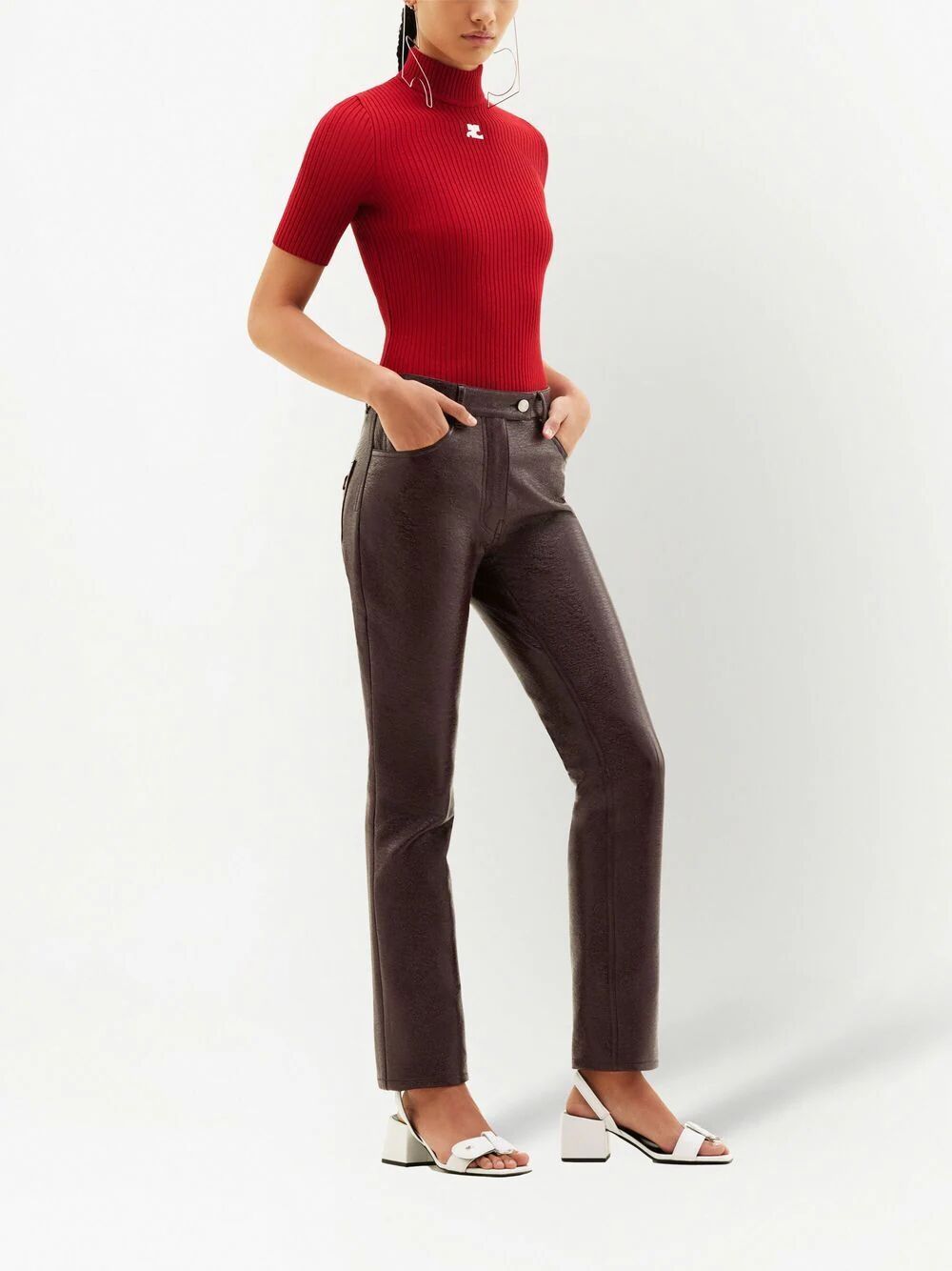 Courreges Turtle neck - Rosso | 21a334d3a78fdf4a0bf03dad659a636db4d12758