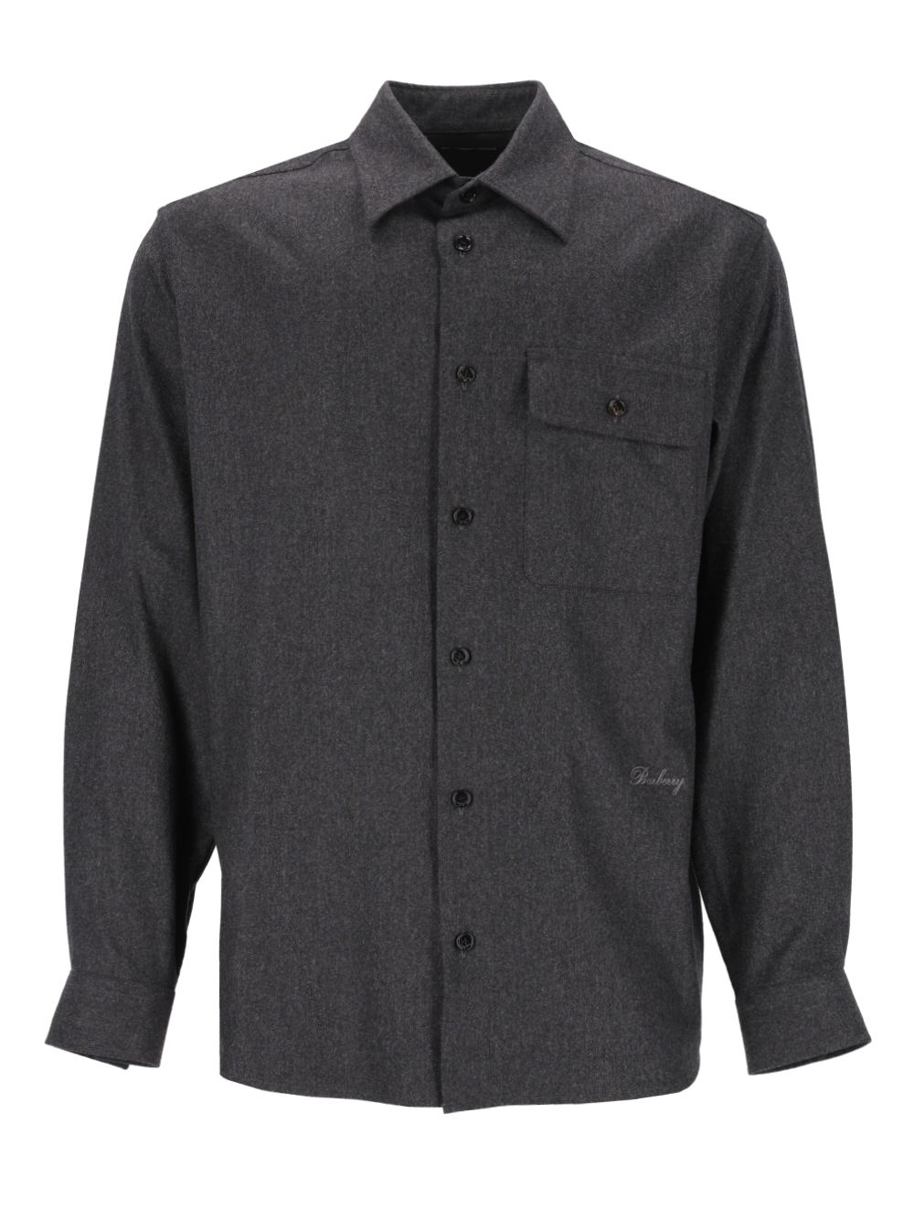 Burberry Wool And Cashmere Overshirt Shirts - Grey | e41f470cb9861d51c4287b3769169adeebe9329c
