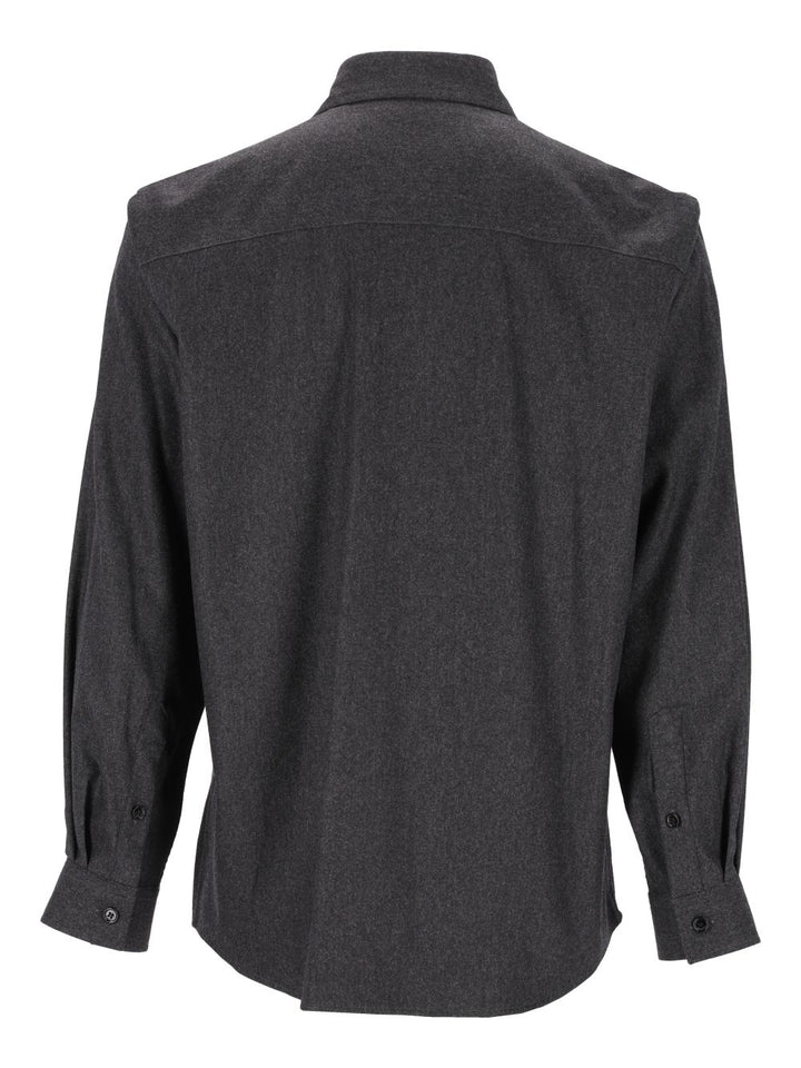 Burberry Wool And Cashmere Overshirt Shirts - Grey | 7c7f6981f9466cc44d9775b833185b3311b66f57
