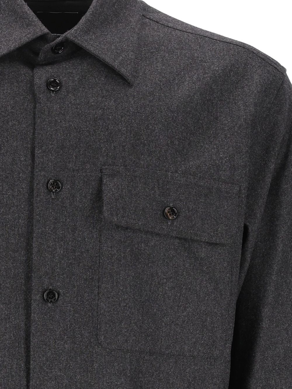 Burberry Wool And Cashmere Overshirt Shirts - Grey | 37e99a5a743bfbcd0dde6dae7013ec98e82438eb
