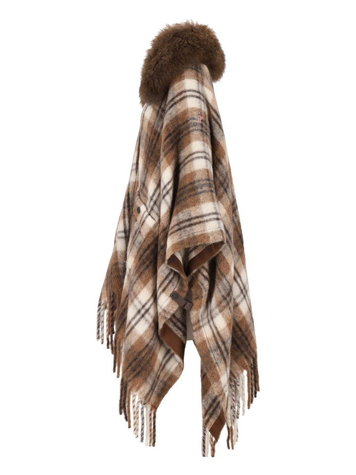 Moncler Grenoble Cape With Shearling Collar Giacche - Marrone | 36c654e86923499510104e0c167be55c0879c857