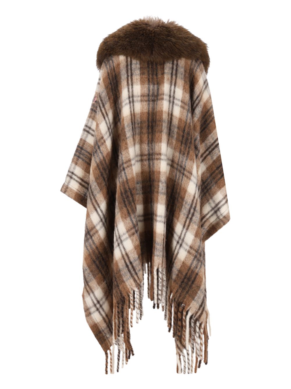 Moncler Grenoble Cape With Shearling Collar Giacche - Marrone | 590b2cd0f6b293c5fc0f1c4a78f3001f37cdf83e