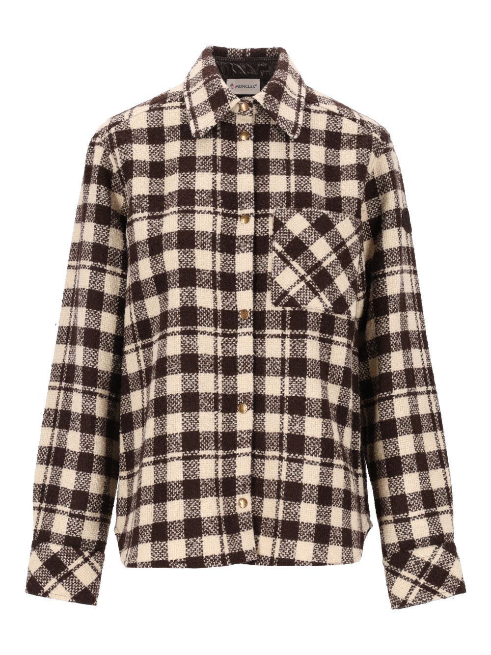 Moncler Checked Overshirt Shirts - Marrone | 4784429db950a385bc99badc2d89e9e8d0051c0e