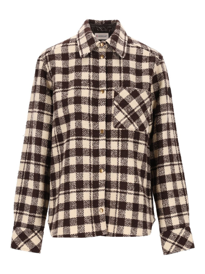 Moncler Checked Overshirt Shirts - Marrone | 4784429db950a385bc99badc2d89e9e8d0051c0e