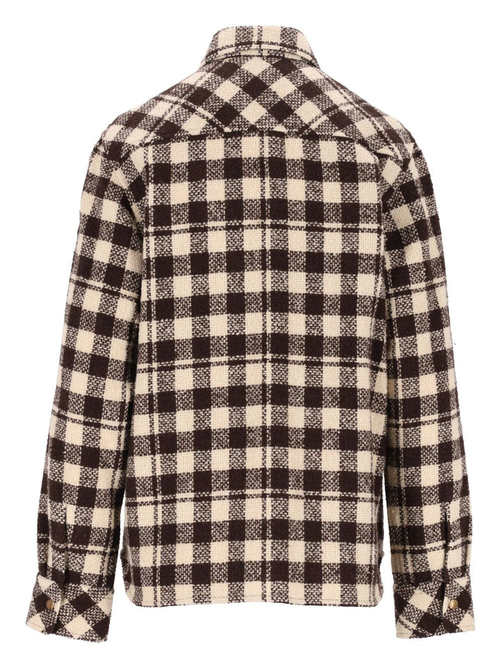 Moncler Checked Overshirt Shirts - Marrone | 5b4324c1f290aae44d149abaa065cafa5603f611