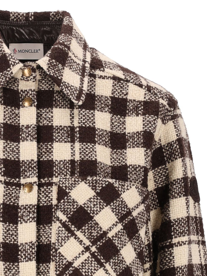 Moncler Checked Overshirt Shirts - Marrone | e5859c17117c25fbc9056f4206855a13b111ea0b