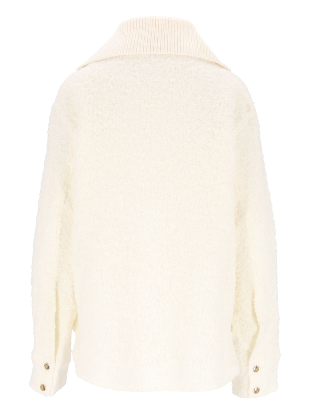 Moncler Ivory Bouclé Cardigan Knitwear - Bianco | b28d1989c911fc84e0fe071912bc28dbd8d303ba