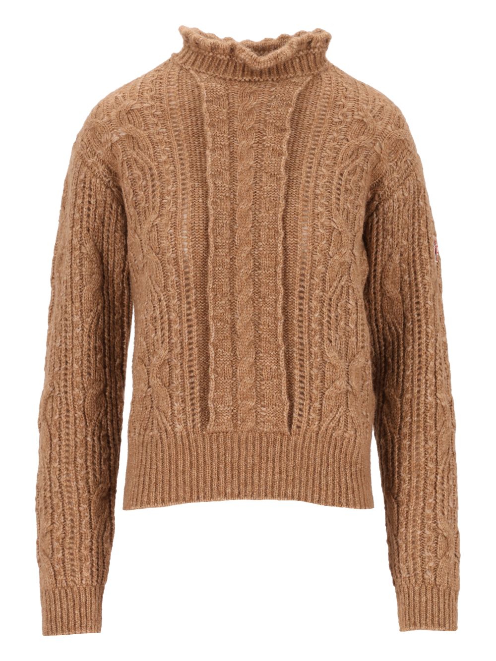Moncler Grenoble Open-Knit Alpaca Blend Sweater Knitwear - Marrone | 4d164cd41c24736f44c32c88114a738d434f2584