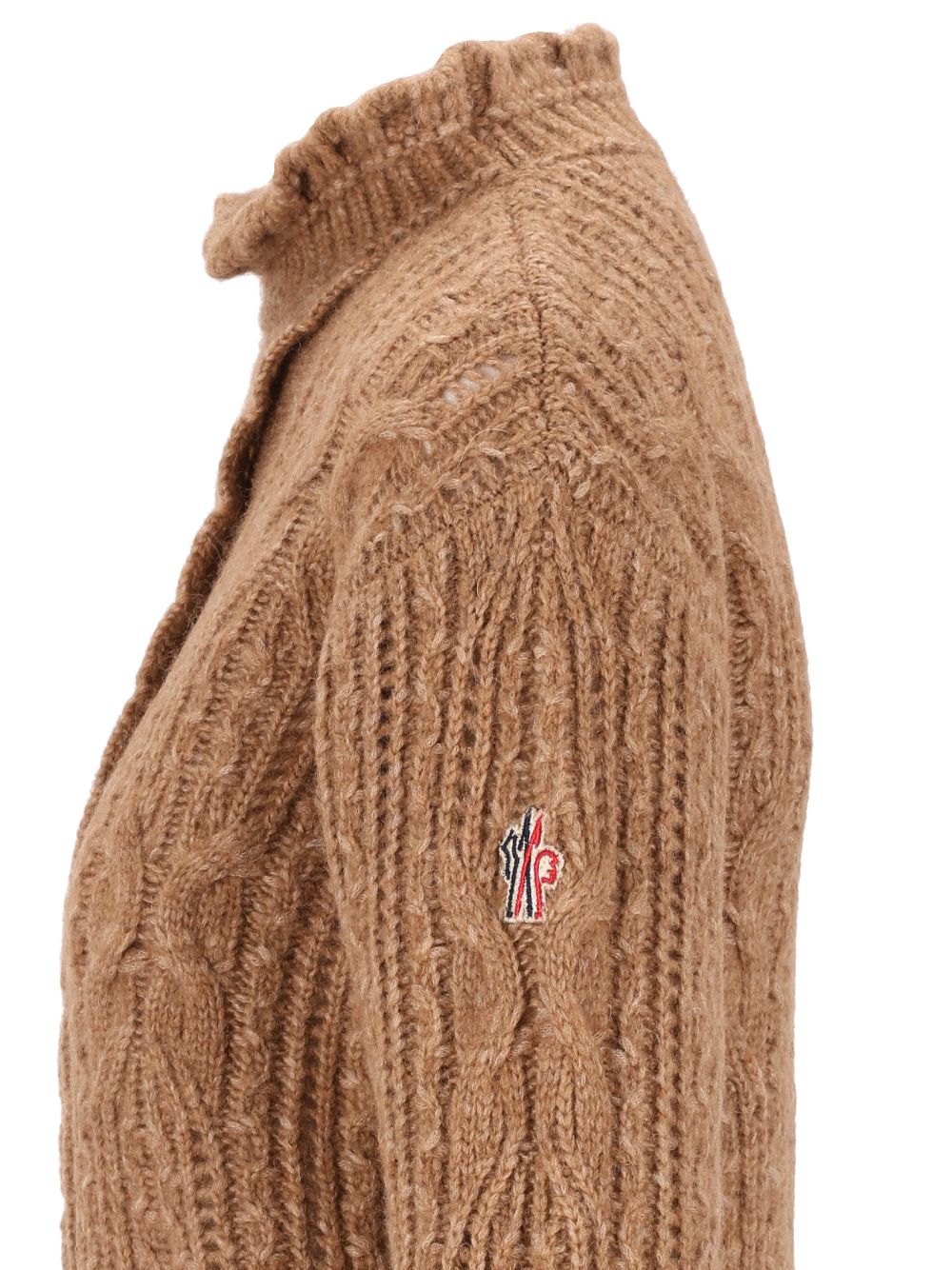 Moncler Grenoble Open-Knit Alpaca Blend Sweater Knitwear - Marrone | 0248c72dda35022e7c06cca126e3b77d63539663