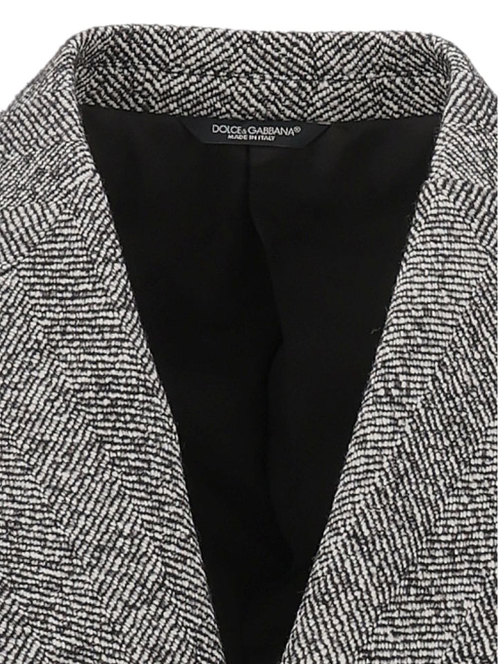 Dolce & Gabbana Double-Breasted Herringbone Coat Coats - Multicolor | 45487148eea22cafd6cfb87932fd01743986493b