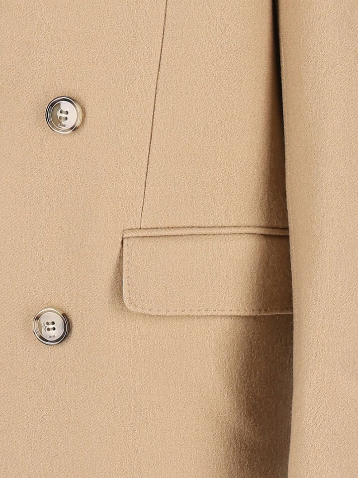 Ami Double-Breasted Wool Coat Coats - Beige | 15055da0470f2e03d820632bc2cd8eb166b43659
