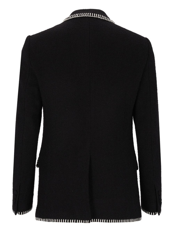 Dolce & Gabbana Single-Breasted Blazer With Embroidery Giacche - Nero | e08a862e08696d303244805f999282ae9953aada