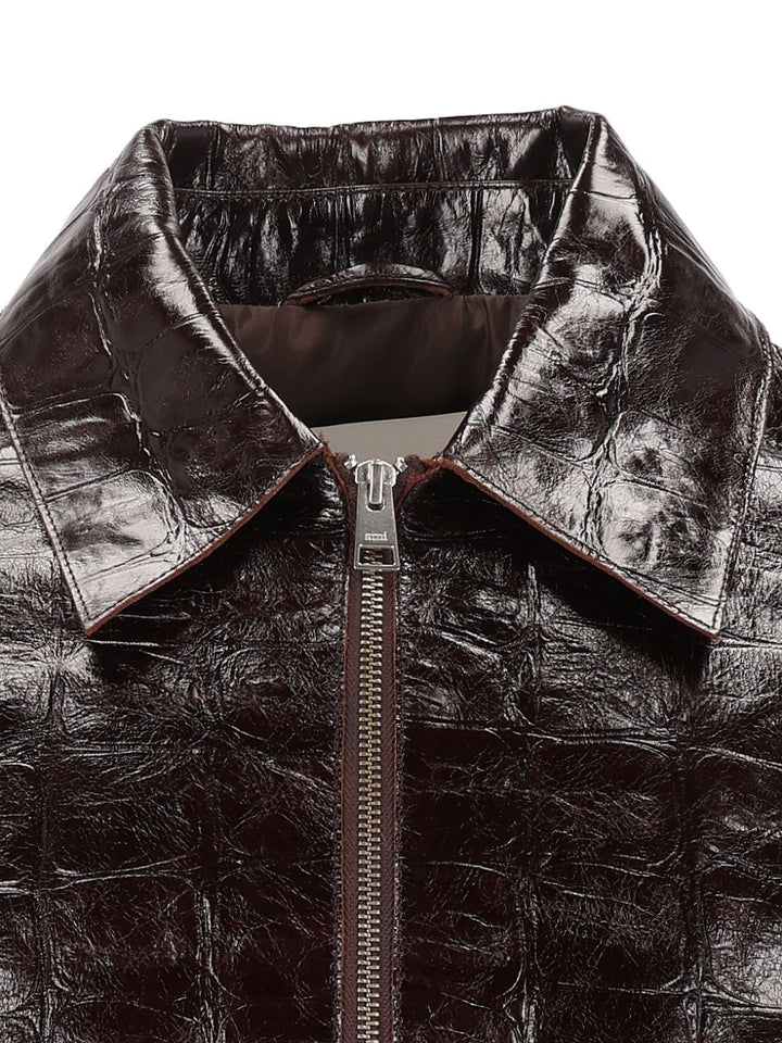 Ami Jacket With Crocodile-Effect Print Giacche - Bordeaux | daa5cb8421d423fd69981e3da5577bd939330388