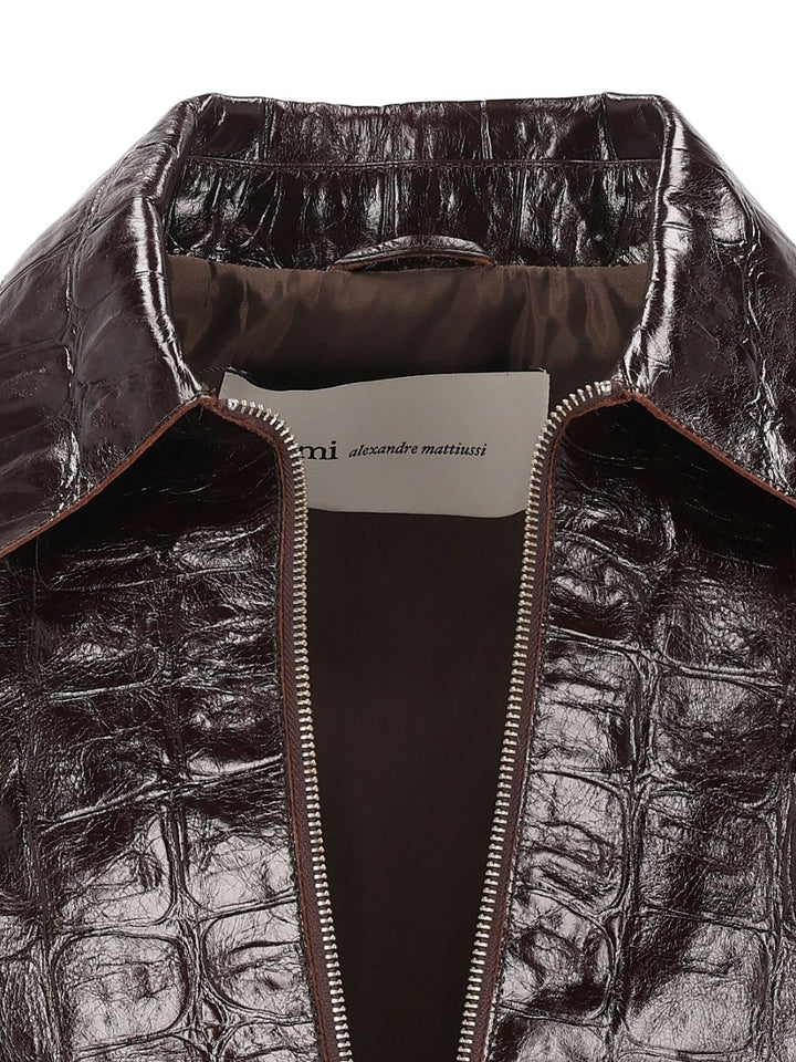 Ami Jacket With Crocodile-Effect Print Giacche - Bordeaux | bd20164d4c1f90d3325530b7c91a1012d22db2bb