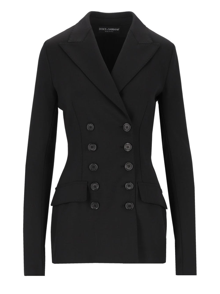 Dolce & Gabbana Double-Breasted Stretch Blazer Giacche - Nero | 8a8ca49ea64c452616245f7d65c19c8ff7024cc0