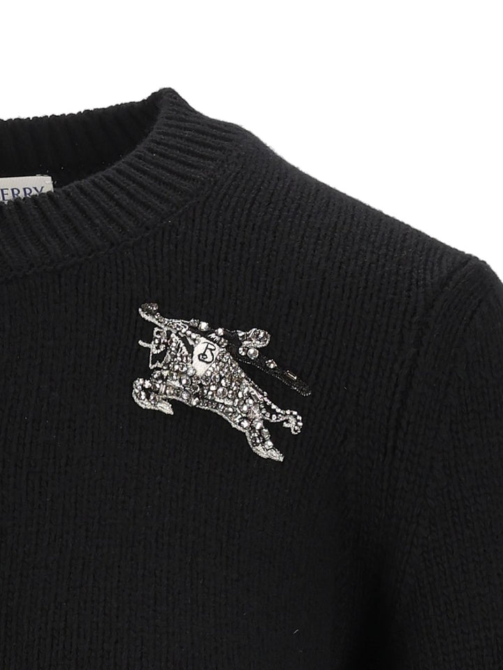 Burberry Wool And Cashmere Cardigan With Ekd Knitwear - Nero | 15d1e8c9fe7978bba3d3e20fb0b1b37c285fc4ec