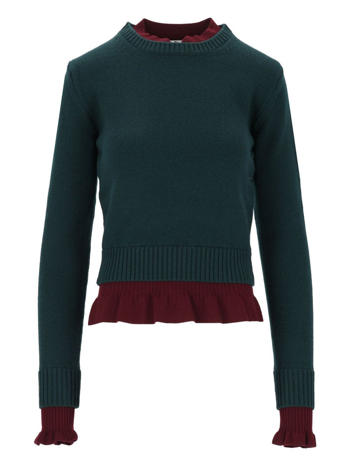Acne Studios Layered Sweater Knitwear - Verde | 3ccf2dd413181e351ee1afbb6da5cbeda8fb17ed