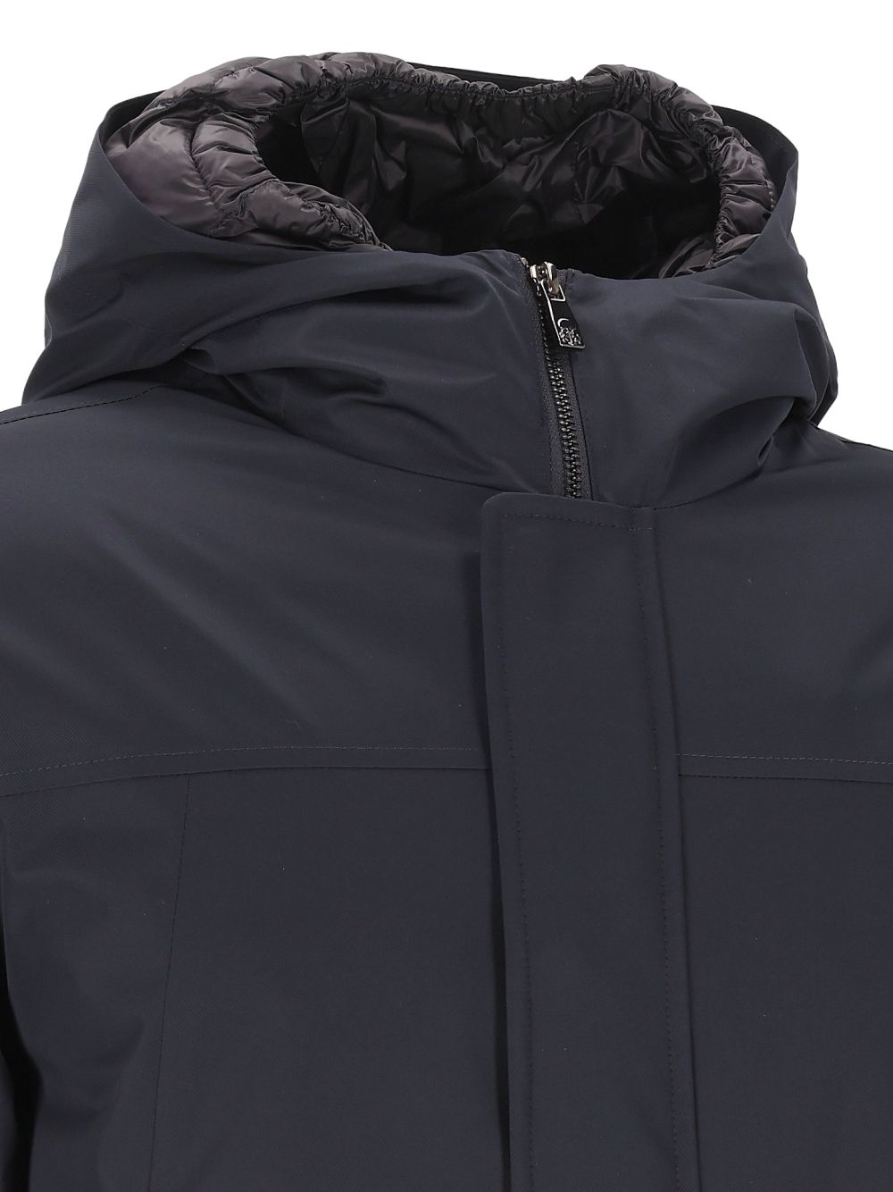 Corneliani Hooded Long Down Jacket Giacche - Blu | 7e971e59987e479fd6066899c51cd774c28fd934