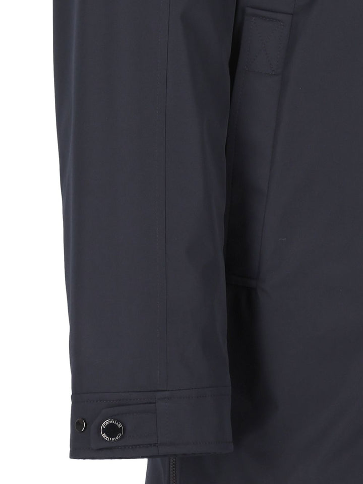 Corneliani Hooded Long Down Jacket Giacche - Blu | 0b6250e93902e0d2bdeb1b5686e451c30a767e4d