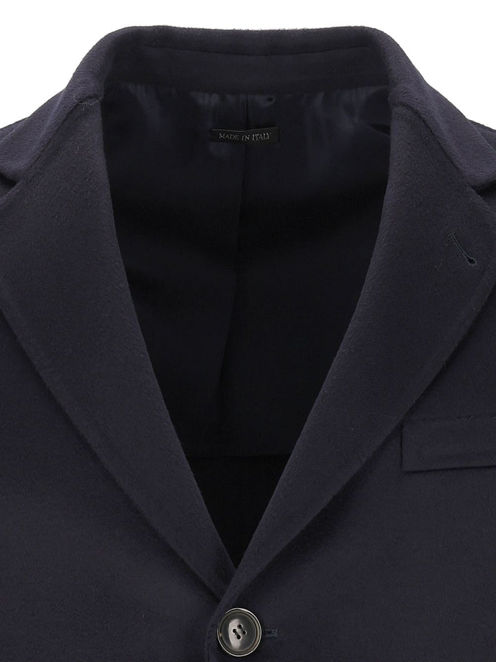 Giorgio Armani Abrigo Cruzado De Cachemira Azul