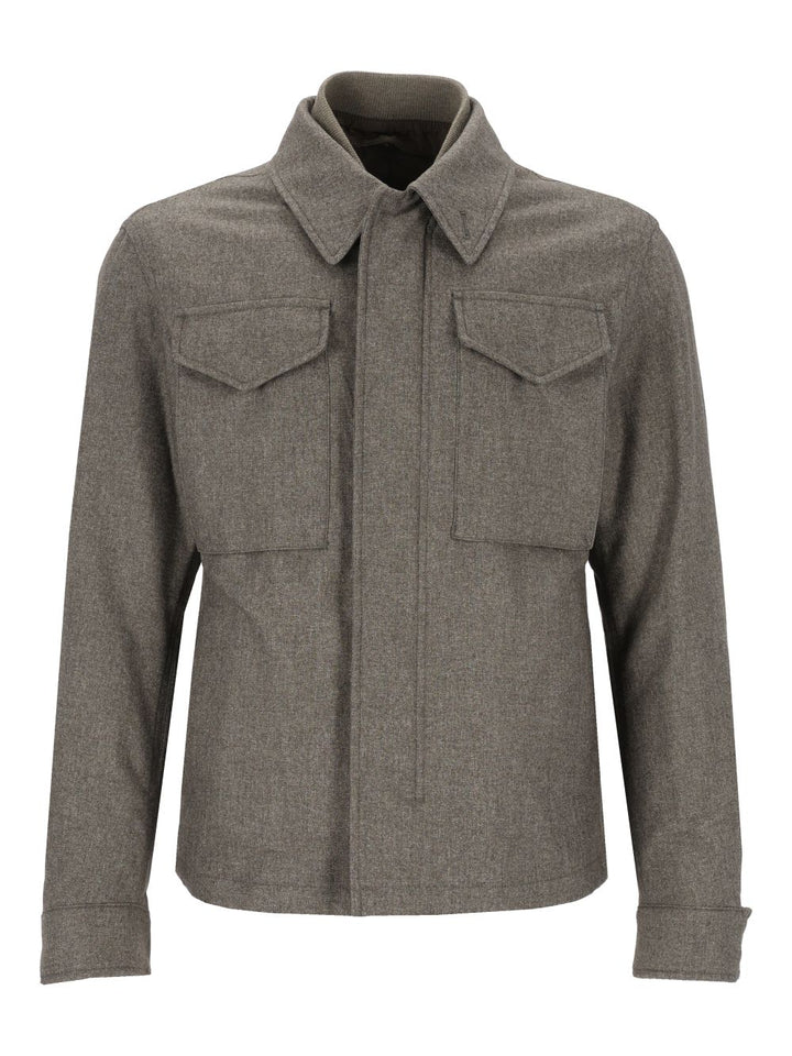 Eleventy Wool And Cotton Safari Jacket Giacche - Verde | 532f9a215271b700b279ad243a396235bf1b3600
