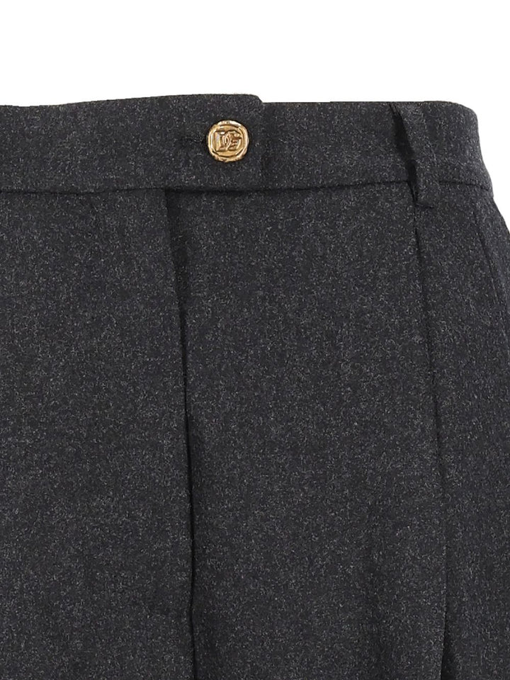 Dolce & Gabbana Wool Flannel Trousers - Nero | d60420015ce35edabfbc9ad3d743ab2755ad9125