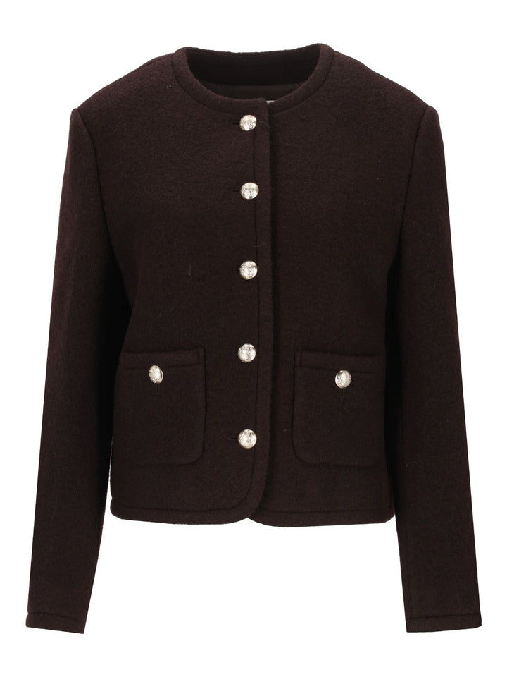 Dunst Round-Neck Wool Jacket Giacche - Marrone | b14a33e4c520a88eb9b72f001b5423d9c718d2d1