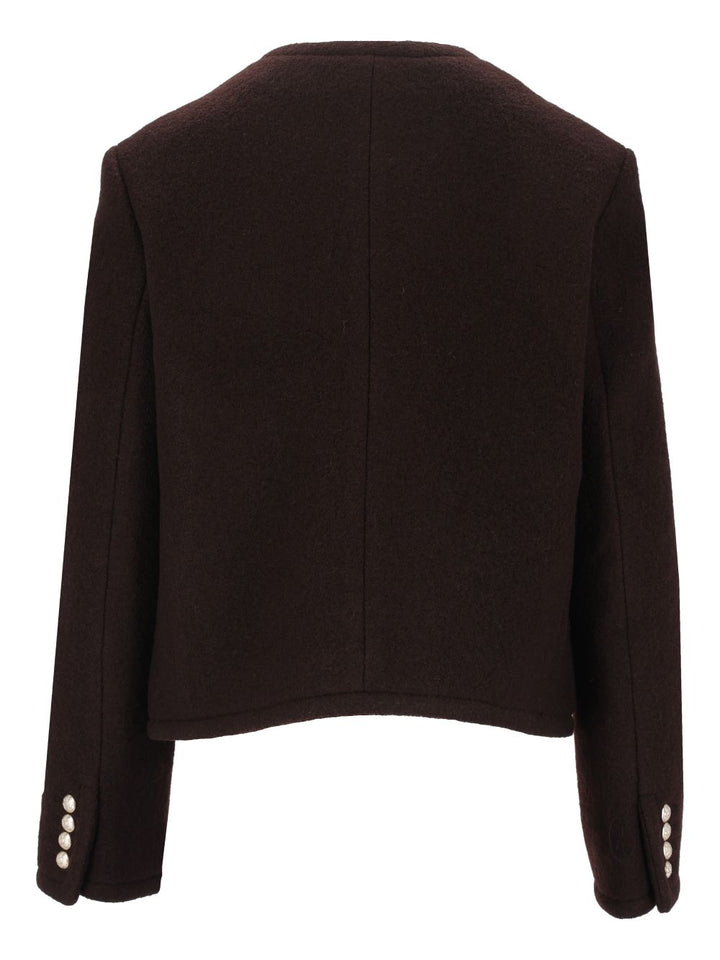 Dunst Round-Neck Wool Jacket Giacche - Marrone | c3f4f653308aef969454d4b485921d21563781cf
