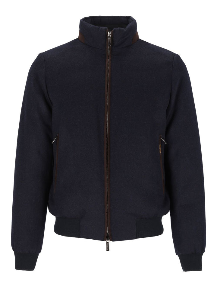 Moorer Donizetti Virgin Wool And Cashmere Bomber Jacket Giacche - Blu | a63cbf359de94dc674953758be295dcaeffa2670