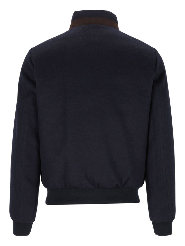 Moorer Donizetti Virgin Wool And Cashmere Bomber Jacket Giacche - Blu | bd0c3dea6b7bb02407d5bf367032d61fd3b127f8