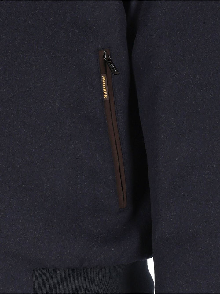 Moorer Donizetti Virgin Wool And Cashmere Bomber Jacket Giacche - Blu | bc8163a1648bd39829a303a1c8ac1d674d495285