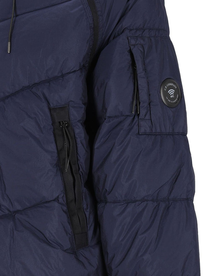C.P. Company Down Shield Hooded Padded Jacket Coats - Blu | f3d5d3679f51a67afc556eb4362eac269114dcbf