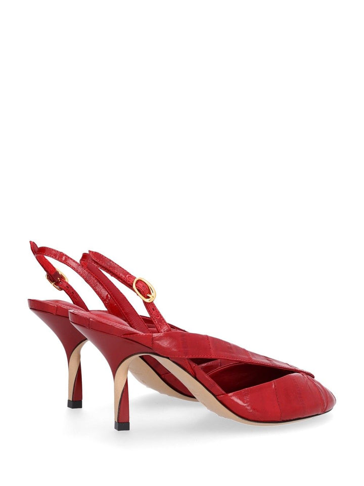 Jacquemus Les Slingback Cubisto 80 Pump Decollete - Rosso | 65159ed49fc41f238264253df681548db6a364d9