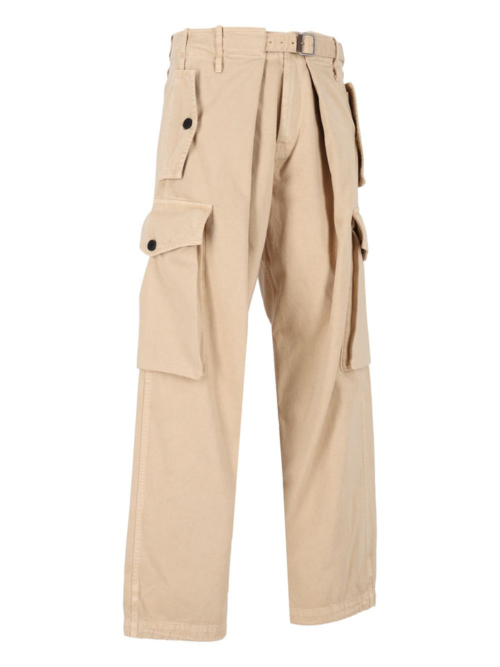 Loewe Cotton Cargo Trousers - Beige | e4b3be3c1c7ad09408608e4cc34ec9d577293de0