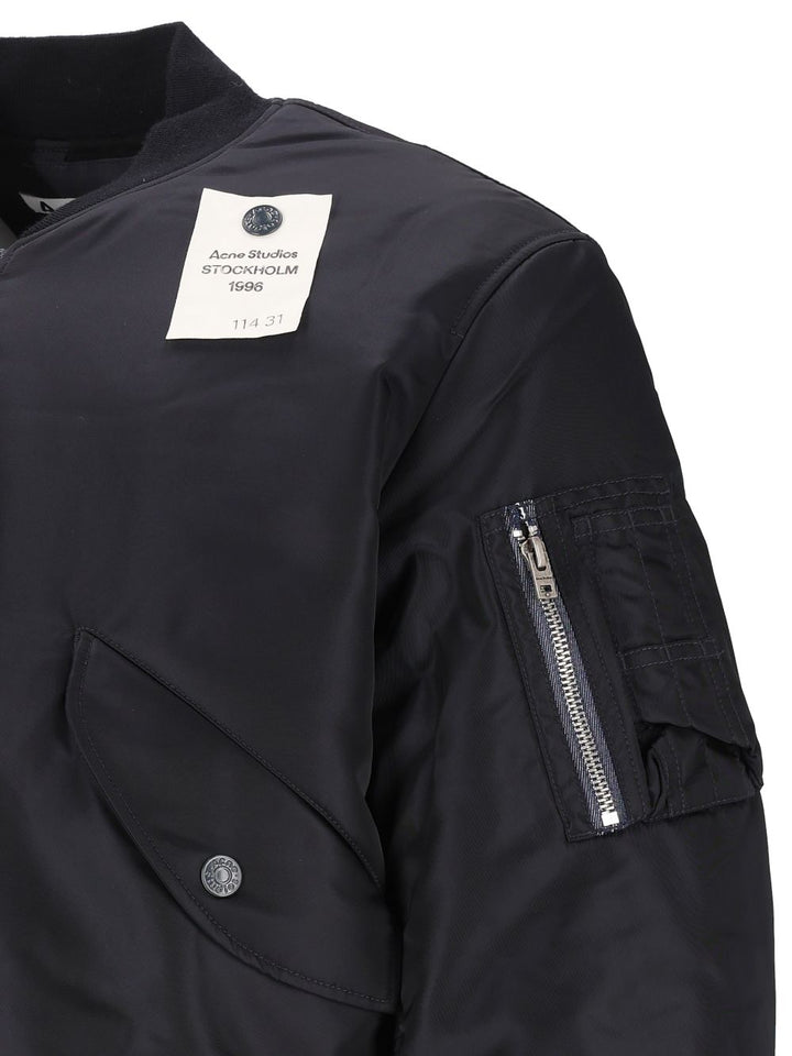 Acne Studios Nylon Bomber Jacket Giacche - Blu | f03da664985a447cd383ffae4406a9b2bc8ebe96
