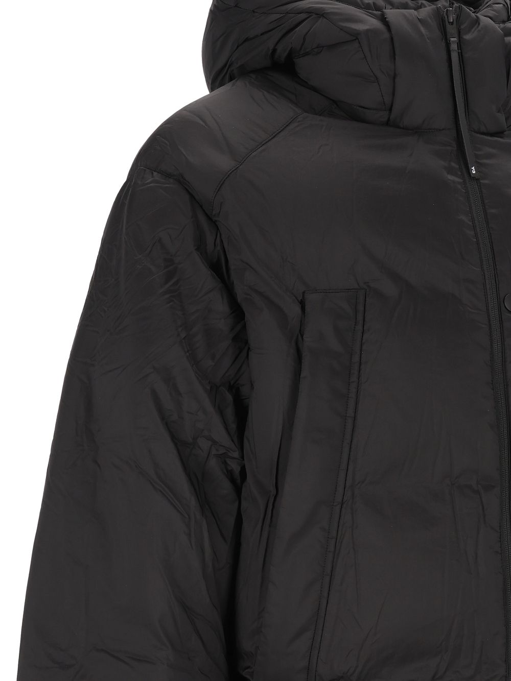 Adidas Y-3 Short Hooded Down Jacket Coats - Nero | 57cbb2efec45eb496cc50856645c3d1b552829a4