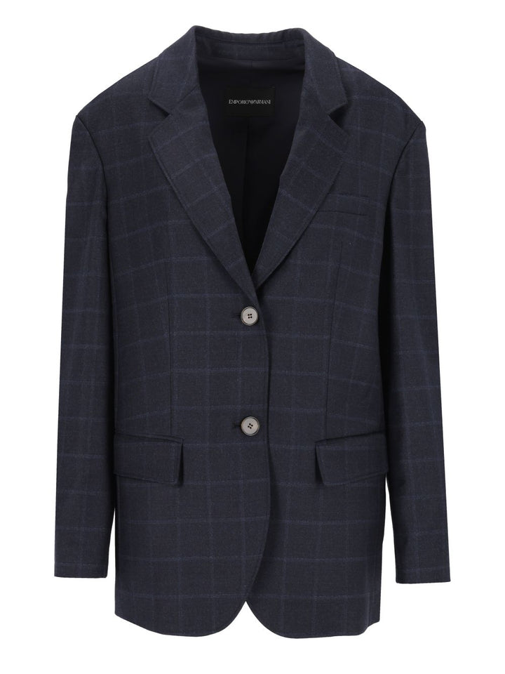 Emporio Armani Checked Blazer Giacche - Blu | 1960ec649cc34cdaf0ac9a57208a882c87840563