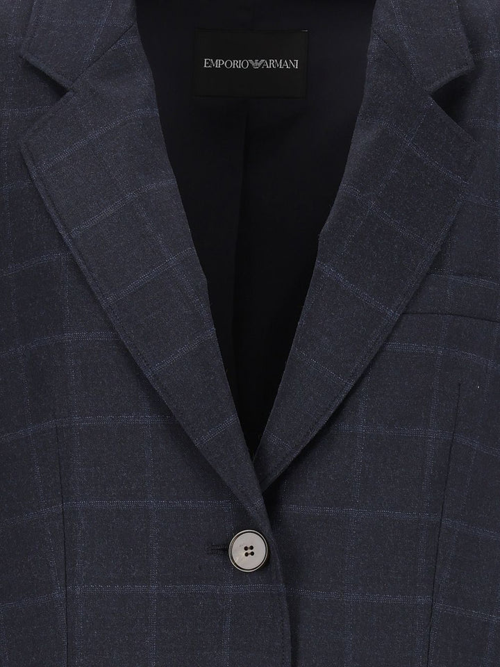 Emporio Armani Checked Blazer Giacche - Blu | 5bef2f053d98e8f4bbff33c0493c8f822bb75f7b