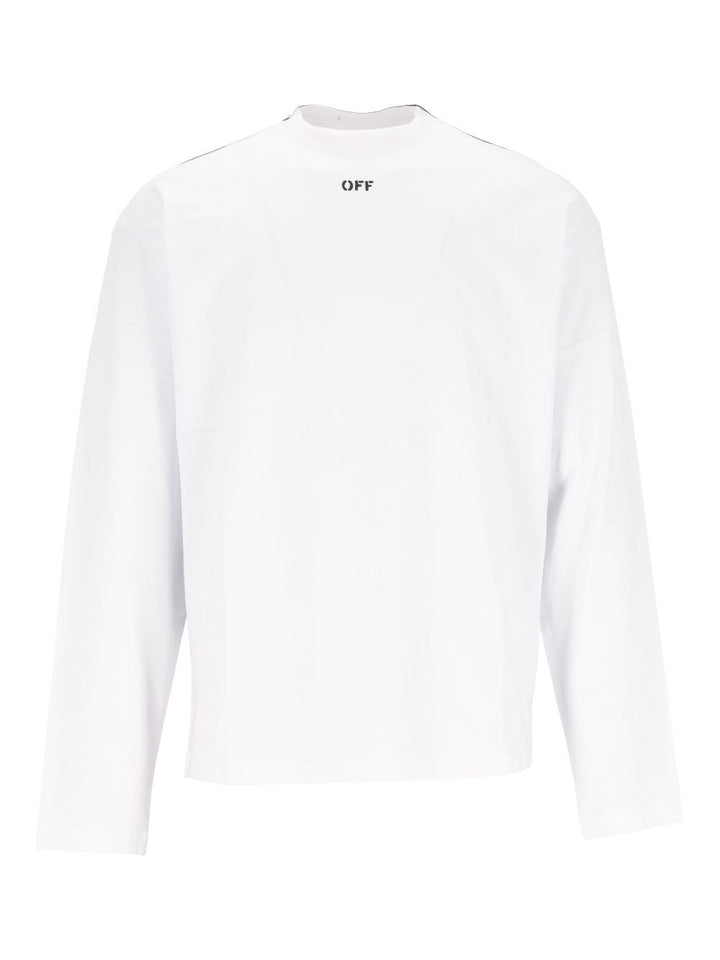 Off-White Negative Arrow Cotton Long-Sleeve T-Shirt - Bianco | 6817abcb77512a0339bdf42810ba84463c2a641c