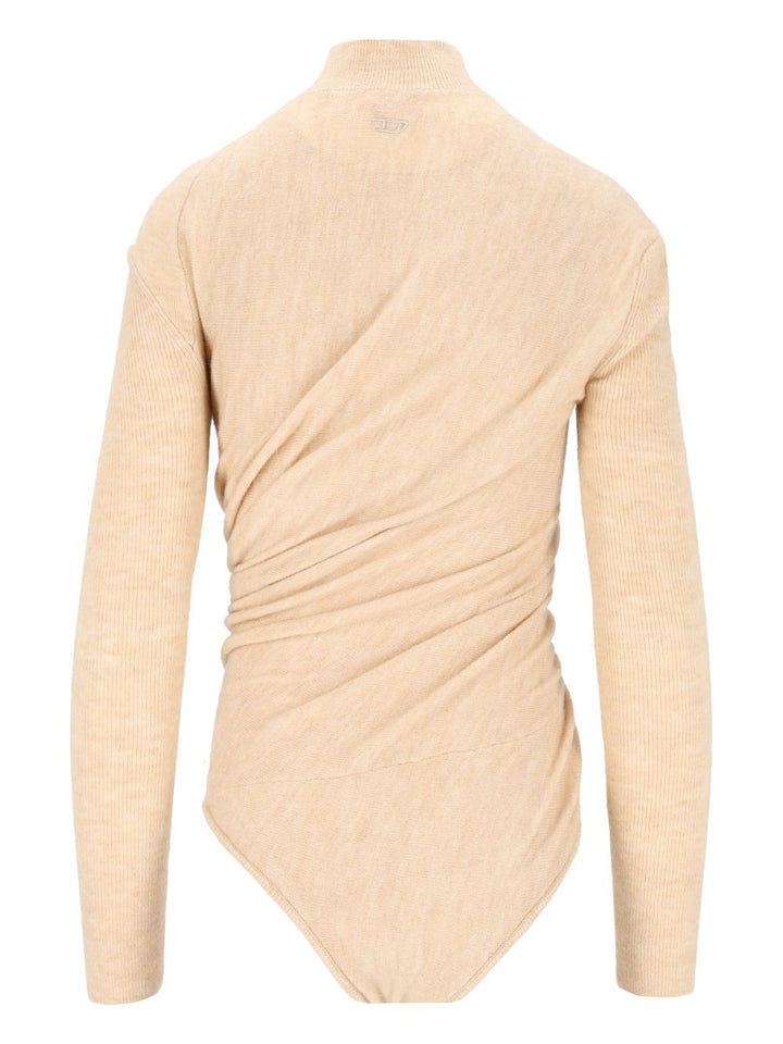 Diesel M-Elly Mock-Neck Bodysuit Knitwear - Beige | 254ff01011521f6e5e47dd5702e773951ceb341d