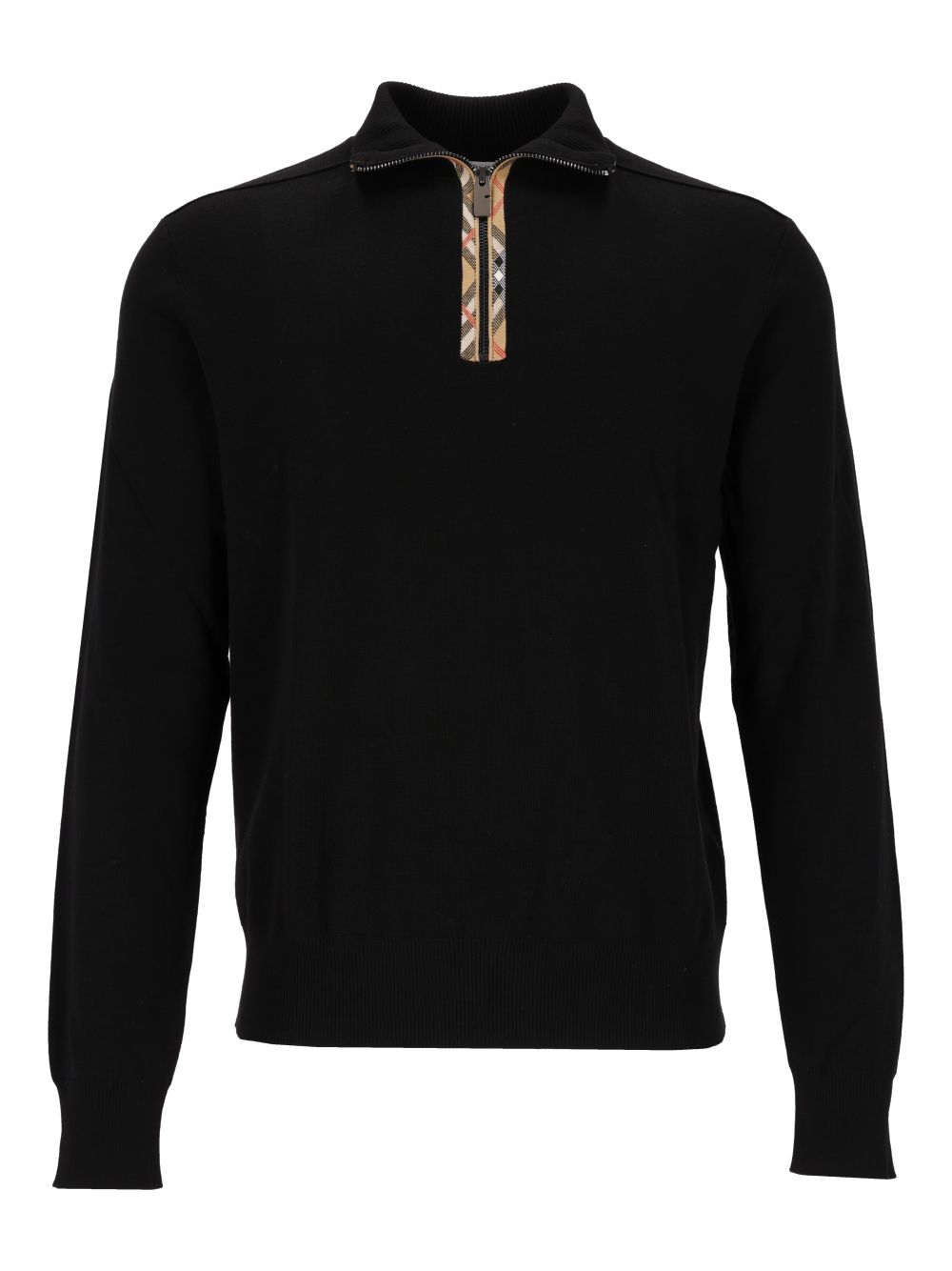 Burberry Cameron Wool Half-Zip Sweater Knitwear - Nero | f4c9dfd27f8046f2dbefeaa79e091ab37d5db338