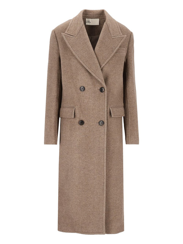Double Breasted Wool Coat Beige